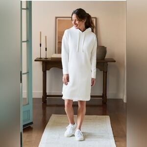 Frank & Eileen Mini James Hoodie Dress Triple Fleece White Small